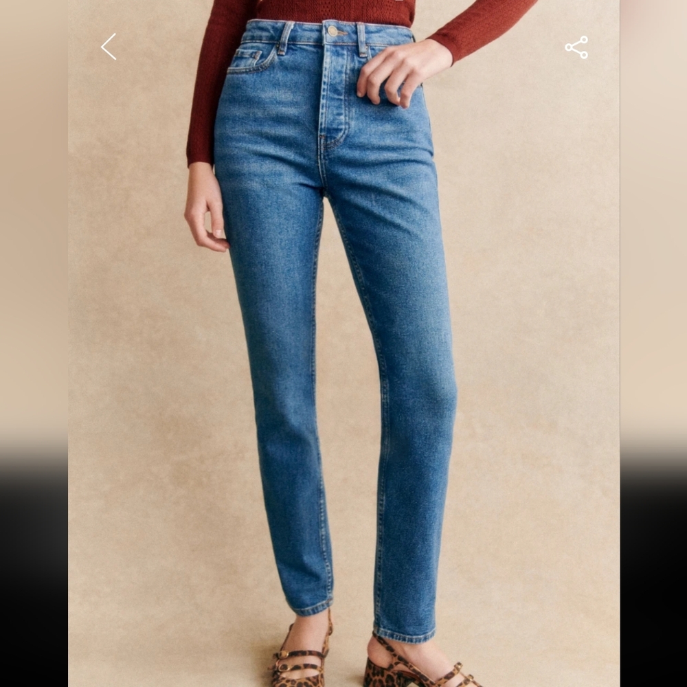 Sezane Le Brut Sexy 100% Cotton Jeans - Picture 2 of 6